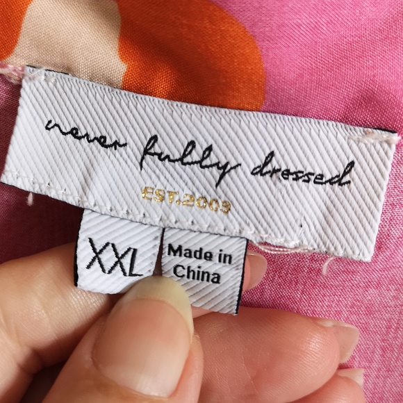 Never Fully Dressed orange & pink long sleeved blouse, size XXL - Picture 4 of 13